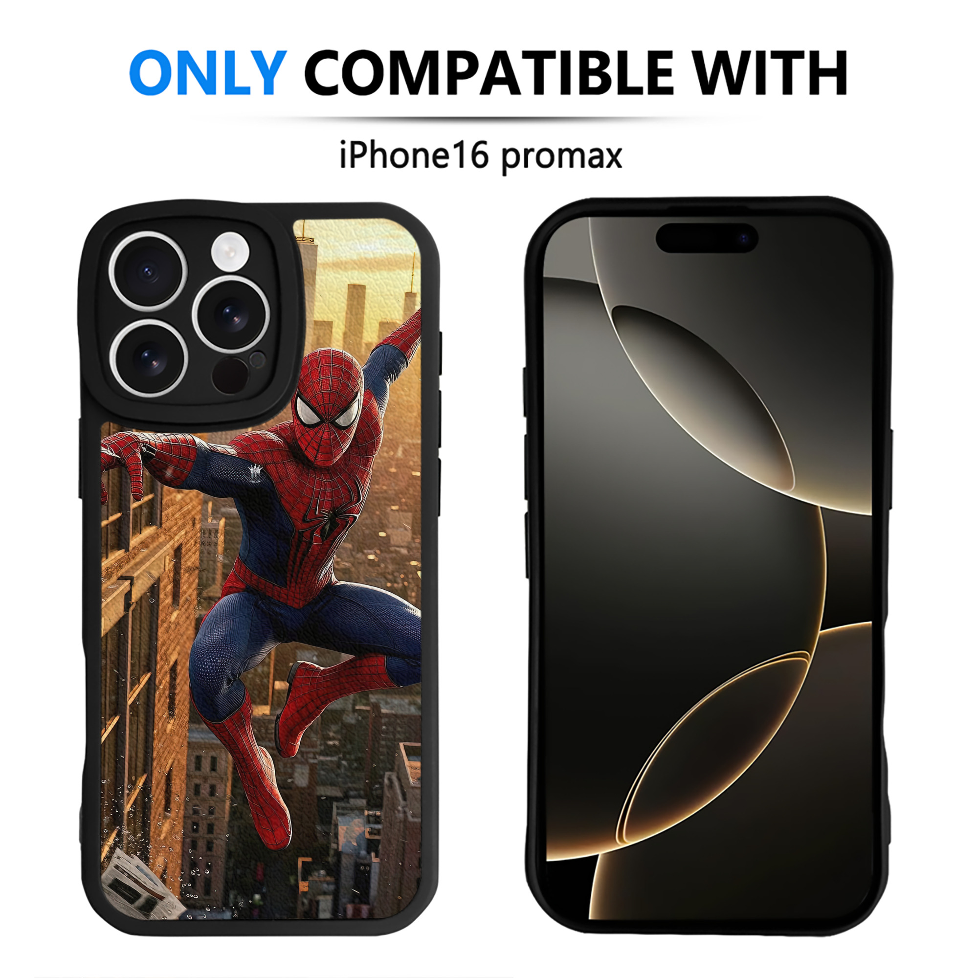 （画像用） Spider Man スパイダーマン 【iPhone 16シリーズ対応】シリコンスマホケース（レザー調） 材質：シリコン